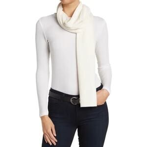 ALLSAINTS Ribbed Knit Chalk White Scarf